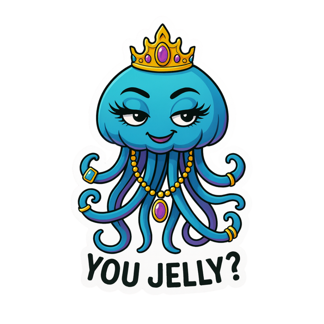 "You Jelly?" Funny Sarcastic Jellyfish Sticker