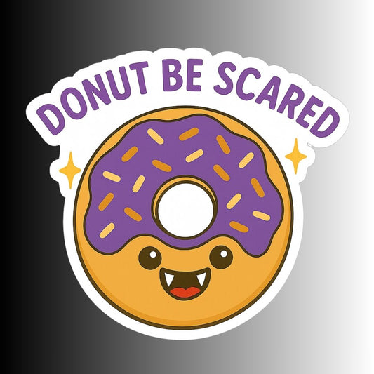 Funny Donut Vampire Halloween Sticker "Donut be Scared"