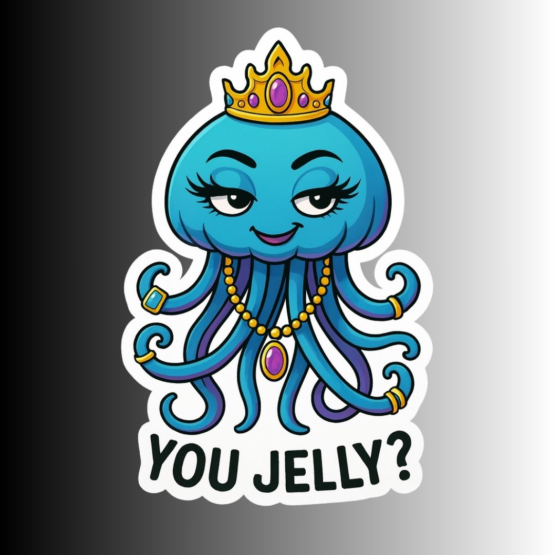 "You Jelly?" Funny Sarcastic Jellyfish Sticker