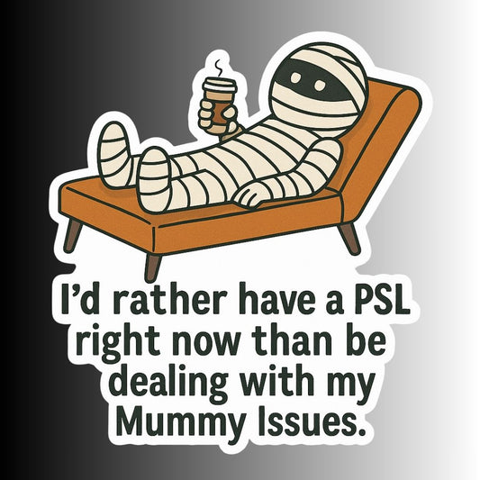 Funny Mummy Halloween Sticker "Mummy Issues"