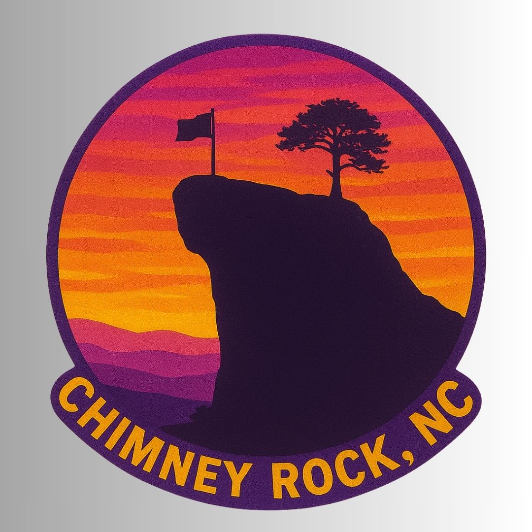 Chimney Rock, NC Sunset Sticker