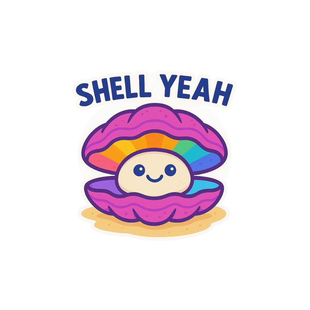 "Shell Yeah" Funny Sarcastic Clam Sticker