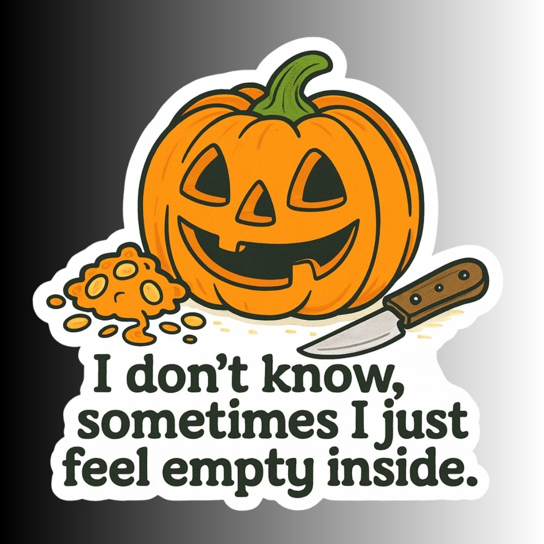 Funny Jack-O-Lantern Halloween Sticker "Empty Pumpkin"