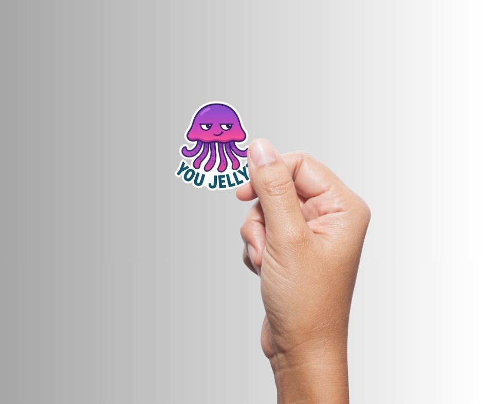 "You Jelly?" Funny Sarcastic Jellyfish Sticker