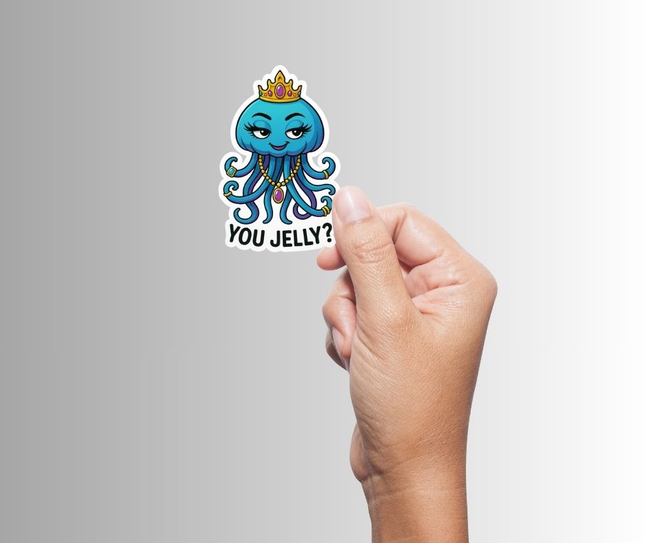 "You Jelly?" Funny Sarcastic Jellyfish Sticker
