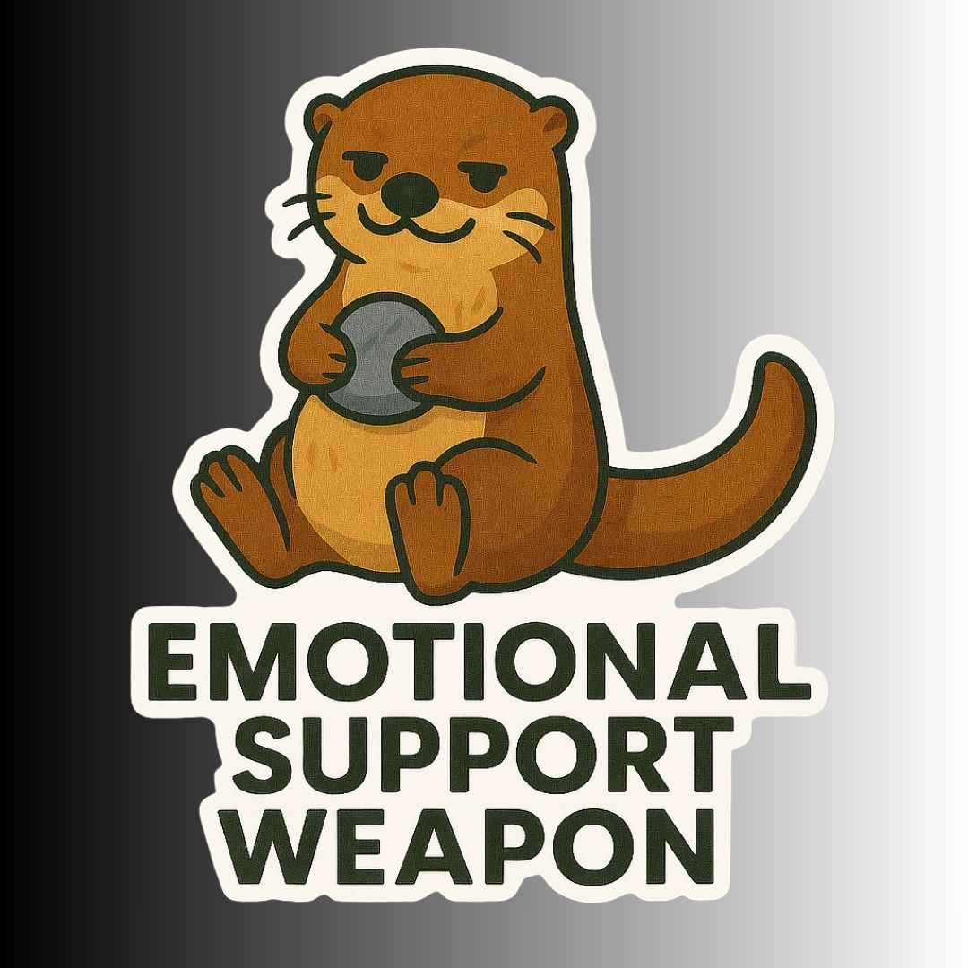 "Emotional Support Weapon" Funny Sarcastic Otter Sticker