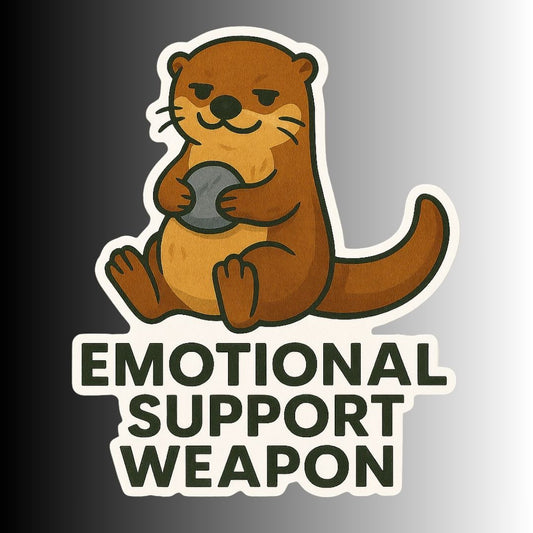 "Emotional Support Weapon" Funny Sarcastic Otter Sticker