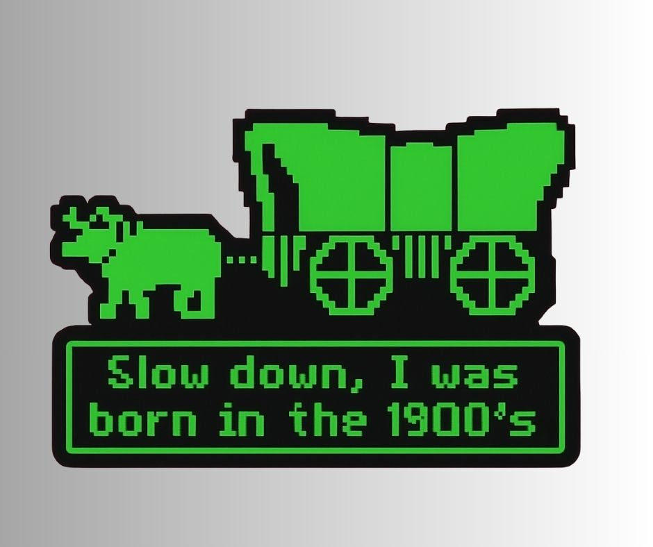 "Slow down..." Funny Retro Oregon Trail Sticker