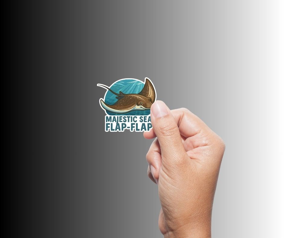 "MAJESTIC SEA FLAP-FLAP" Cute Funny Sting Ray Sticker