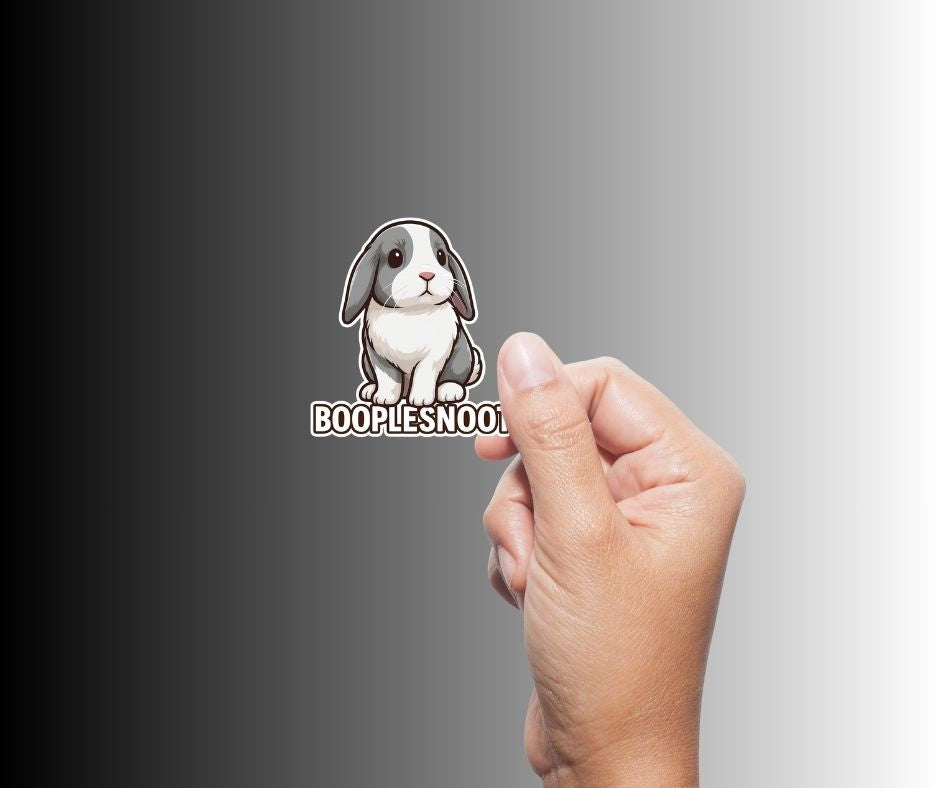 "BOOPLESNOOT" Cute Funny Holland Lop Bunny Rabbit Sticker