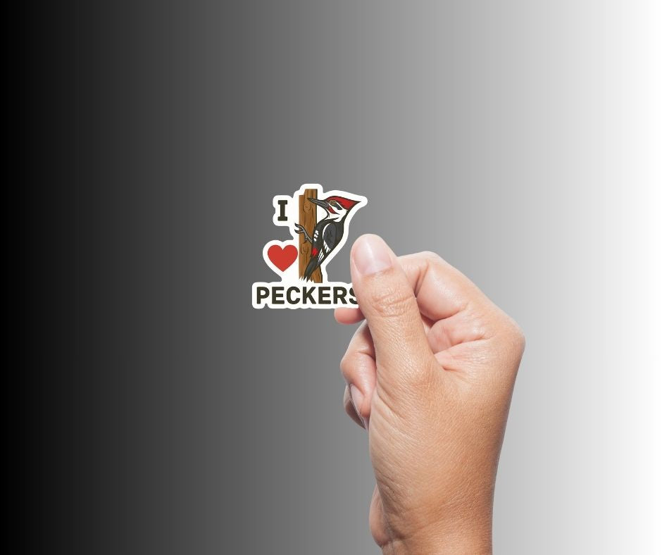 "I Love Peckers" Funny Sarcastic Woodpecker Sticker