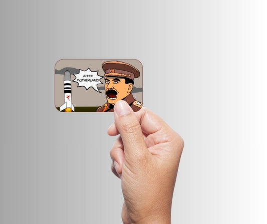 "Ahhhh! Motherland!" End of Ze World Sarcastic Sticker