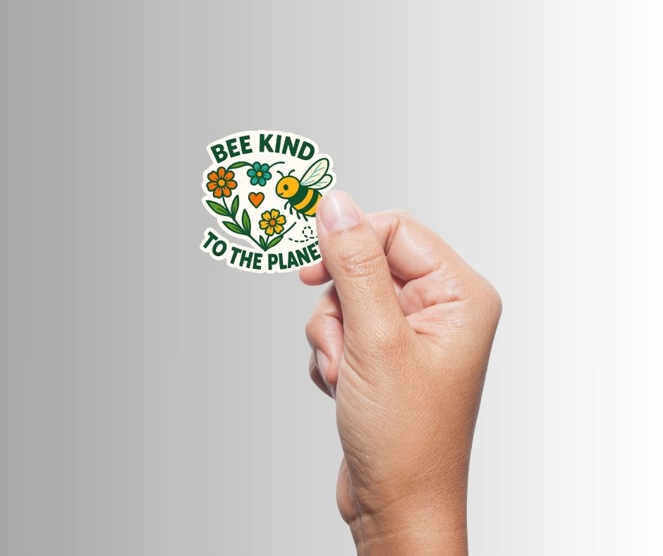 "Bee Kind to the Planet" Cute Bee Sticker