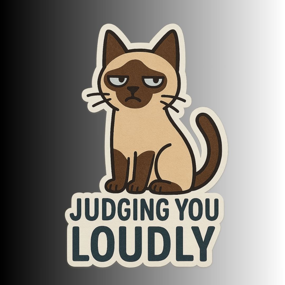 Siamese Sticker Siamese Cat Sticker Pack β Slightly Askew Art