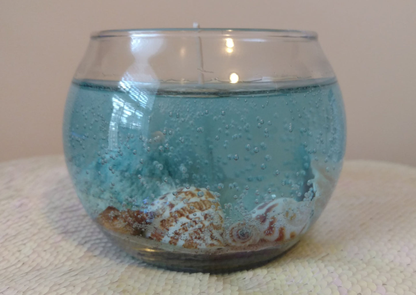 Seascape Gel Candle - Scented - Real Sand & Shells - 14 oz Round