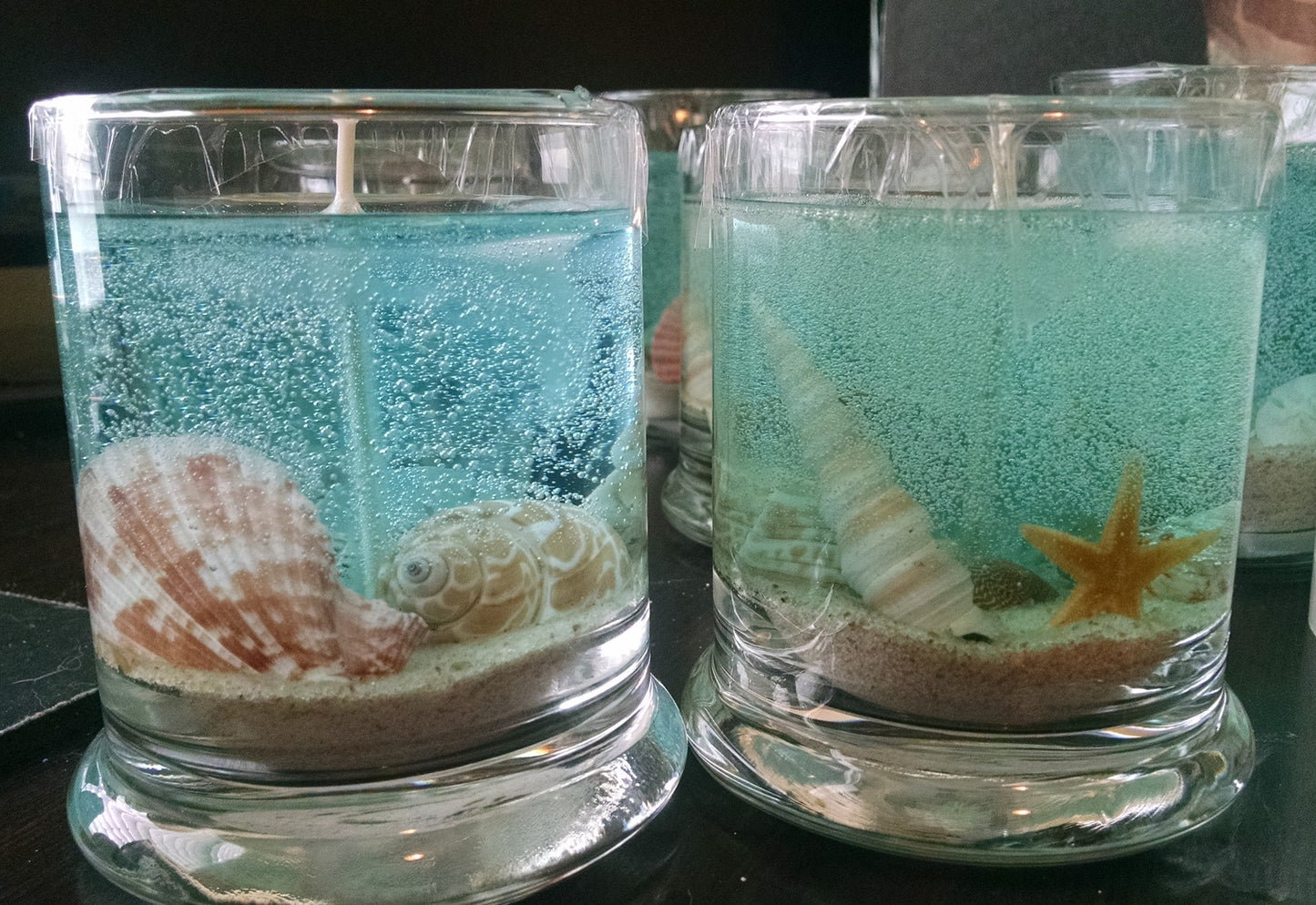 Seascape Gel Candle - Scented - Real Sand & Shells - 10 oz Status Jar