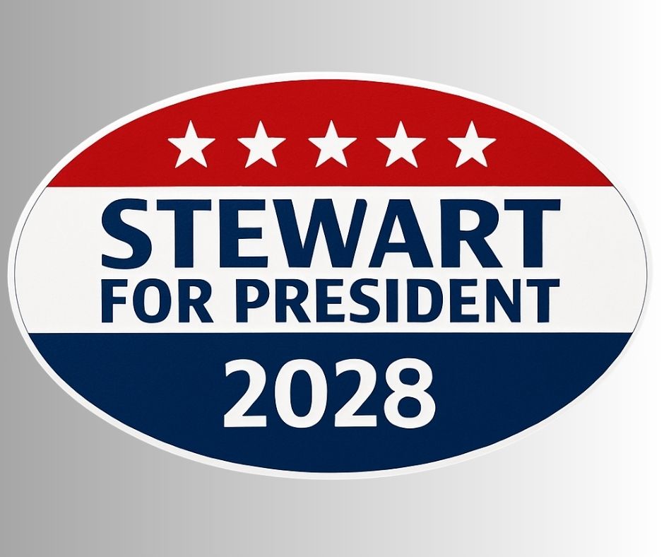 "Stewart 2028" Political Campaign Sticker - Jon Stewart