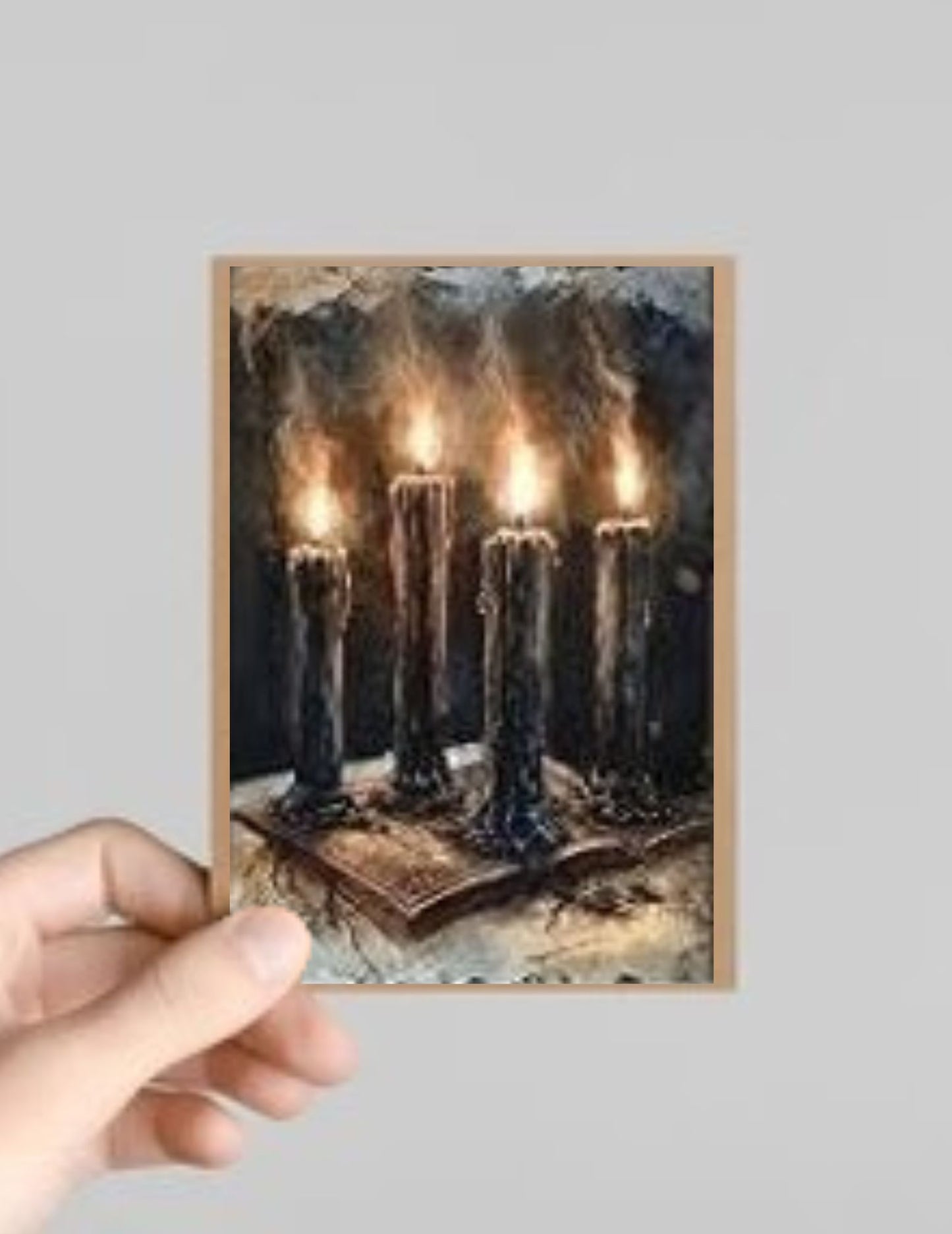 Spooky Gothic Candle Halloween Greeting Card with Envelope