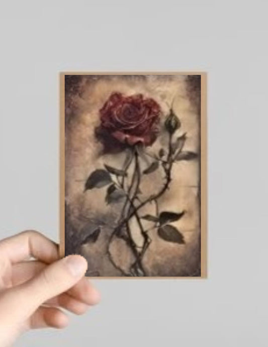 Spooky Gothic Roses Halloween Greeting Card with Envelope
