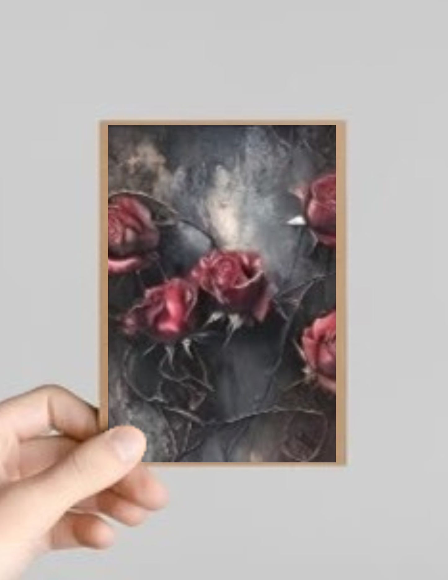Spooky Gothic Roses Halloween Greeting Card with Envelope
