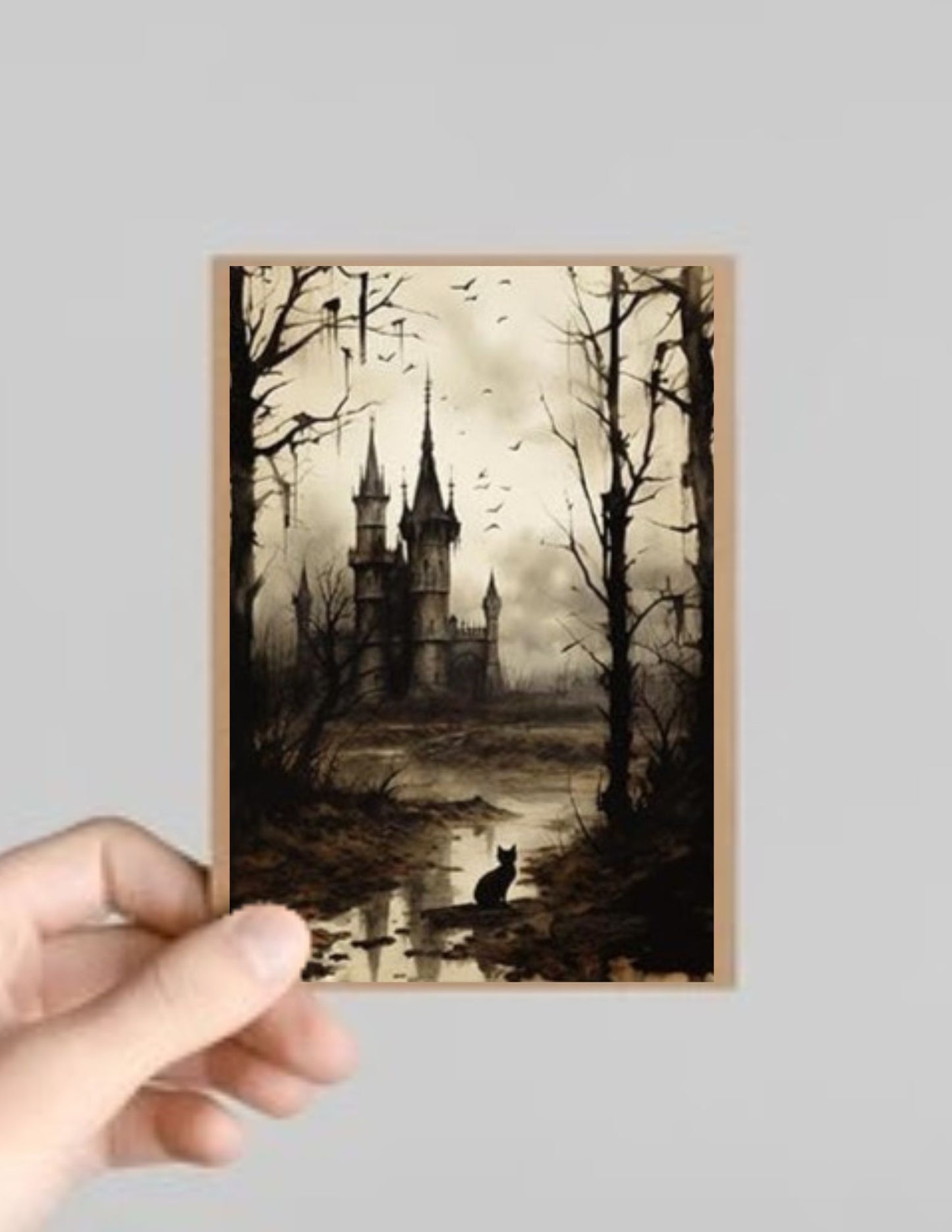 Set of 10 Spooky Gothic Castles/Buildings Halloween Greeting Cards with Envelopes