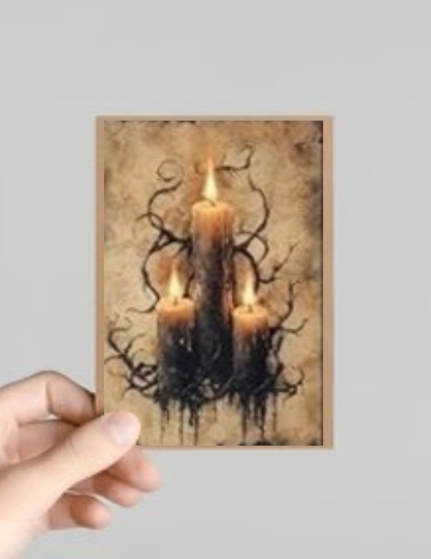 Spooky Gothic Candle Halloween Greeting Card with Envelope