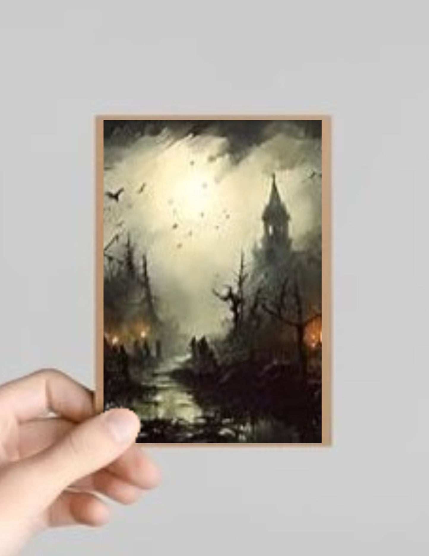 Spooky Gothic Castles Halloween Greeting Card with Envelope
