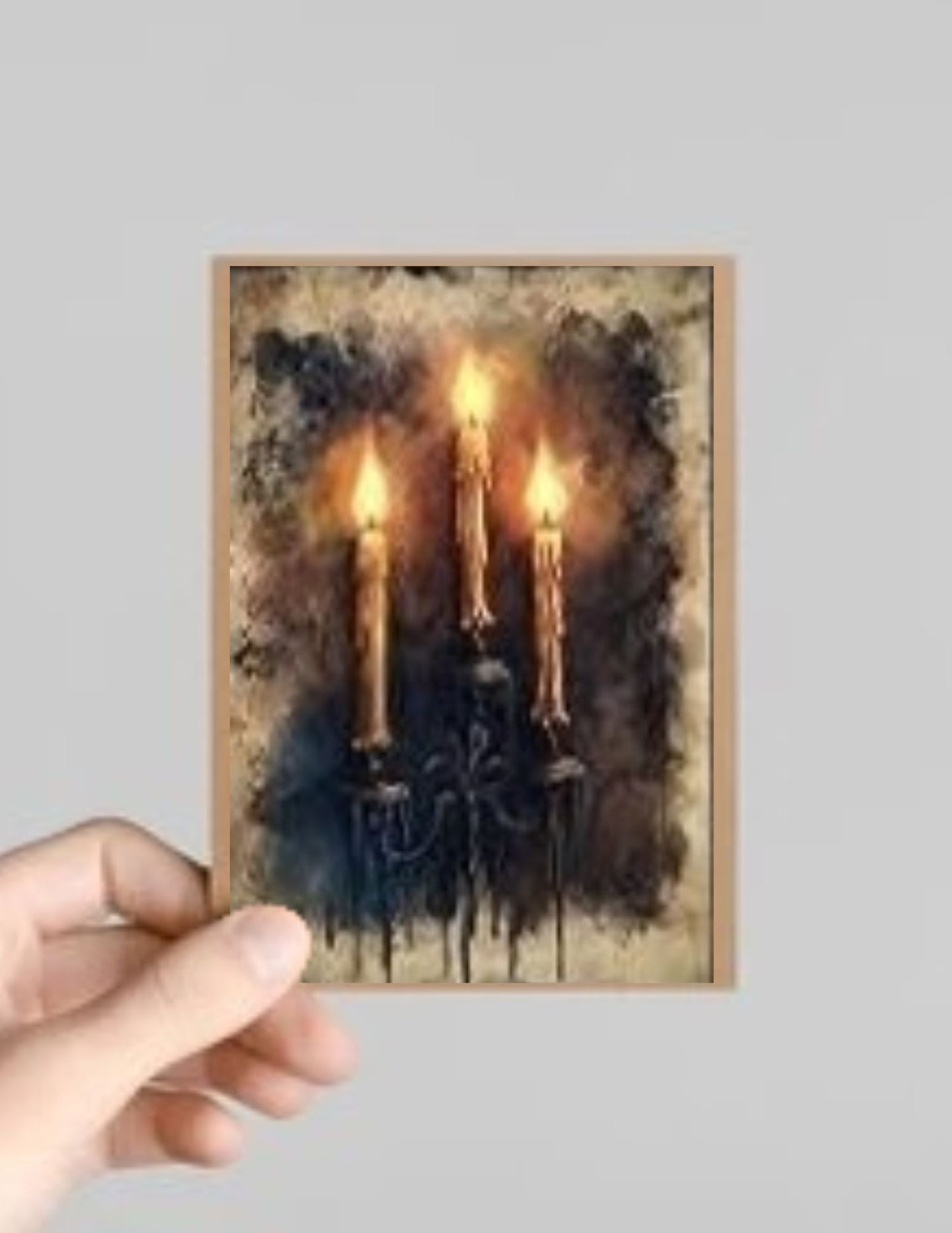 Spooky Gothic Candle Halloween Greeting Card with Envelope