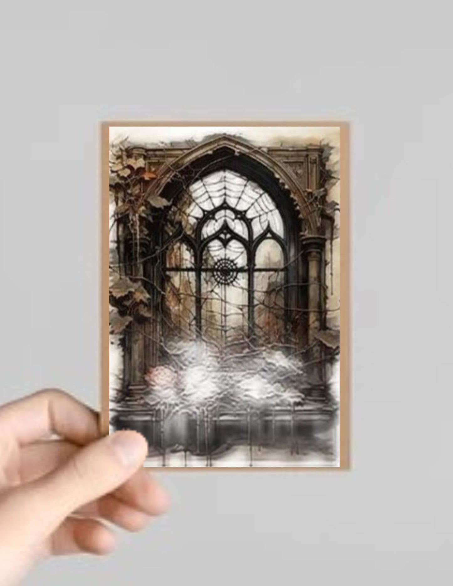 Spooky Gothic Window/Arch Halloween Greeting Cards with Envelope