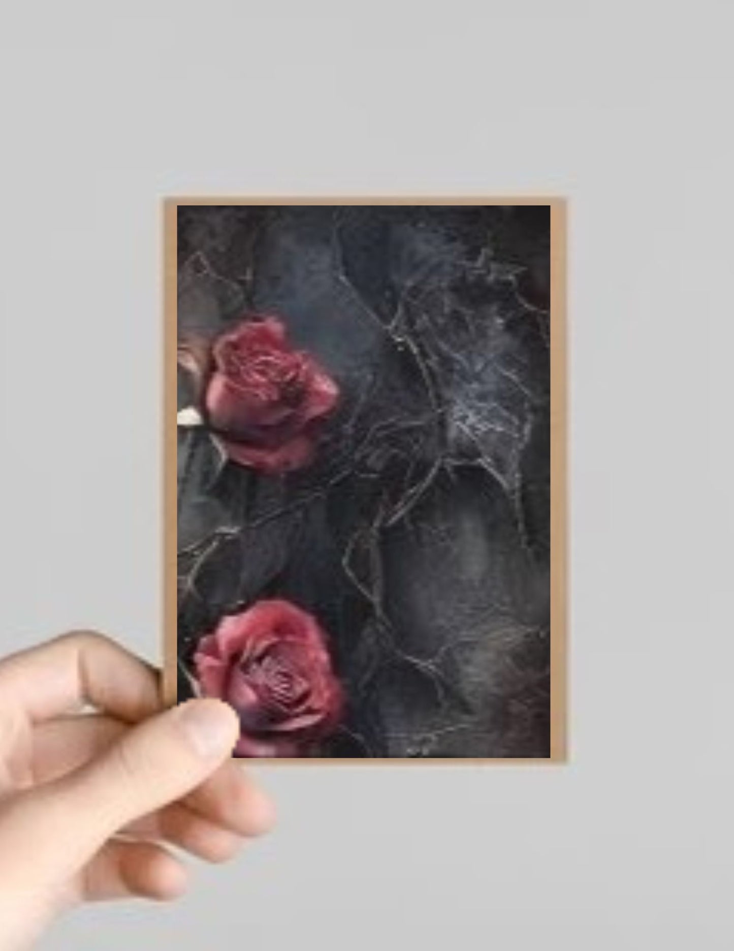 Spooky Gothic Roses Halloween Greeting Card with Envelope