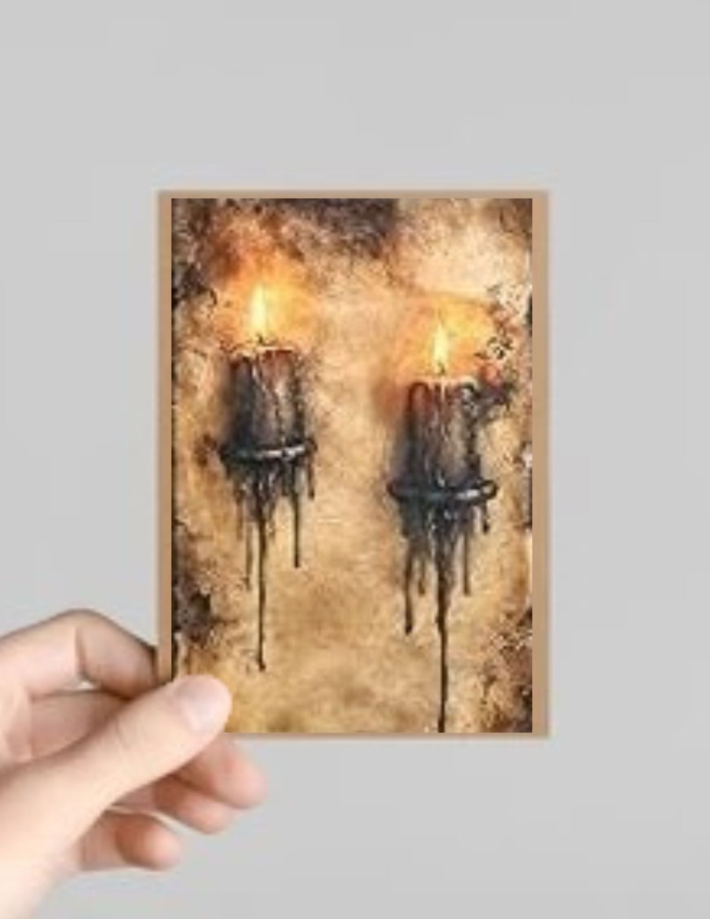 Spooky Gothic Candle Halloween Greeting Card with Envelope