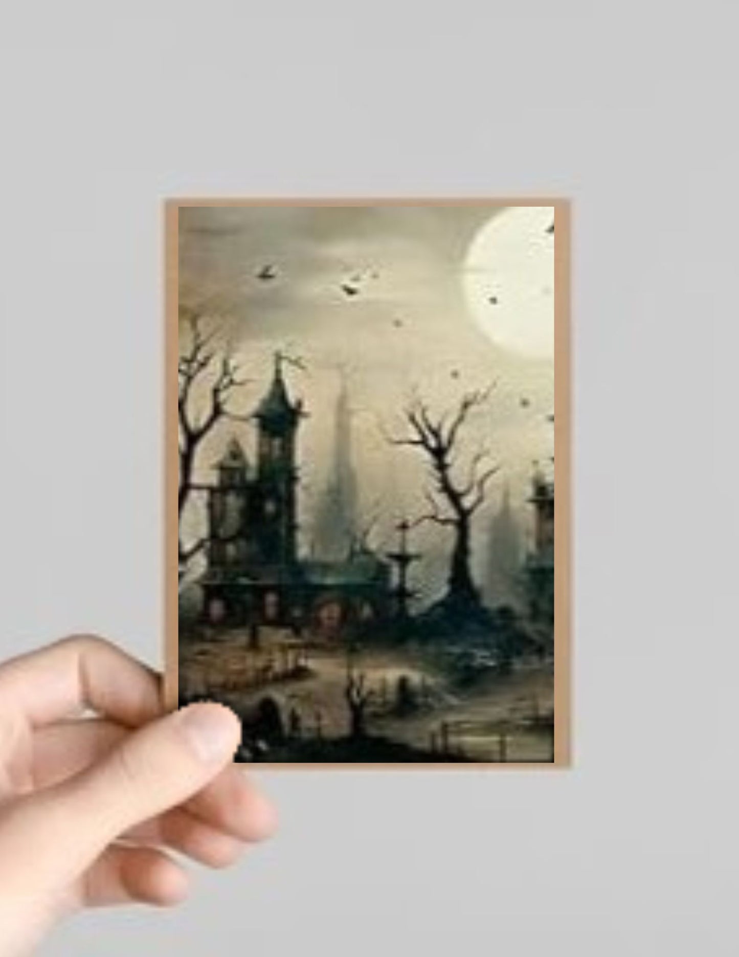Spooky Gothic Castles Halloween Greeting Card with Envelope