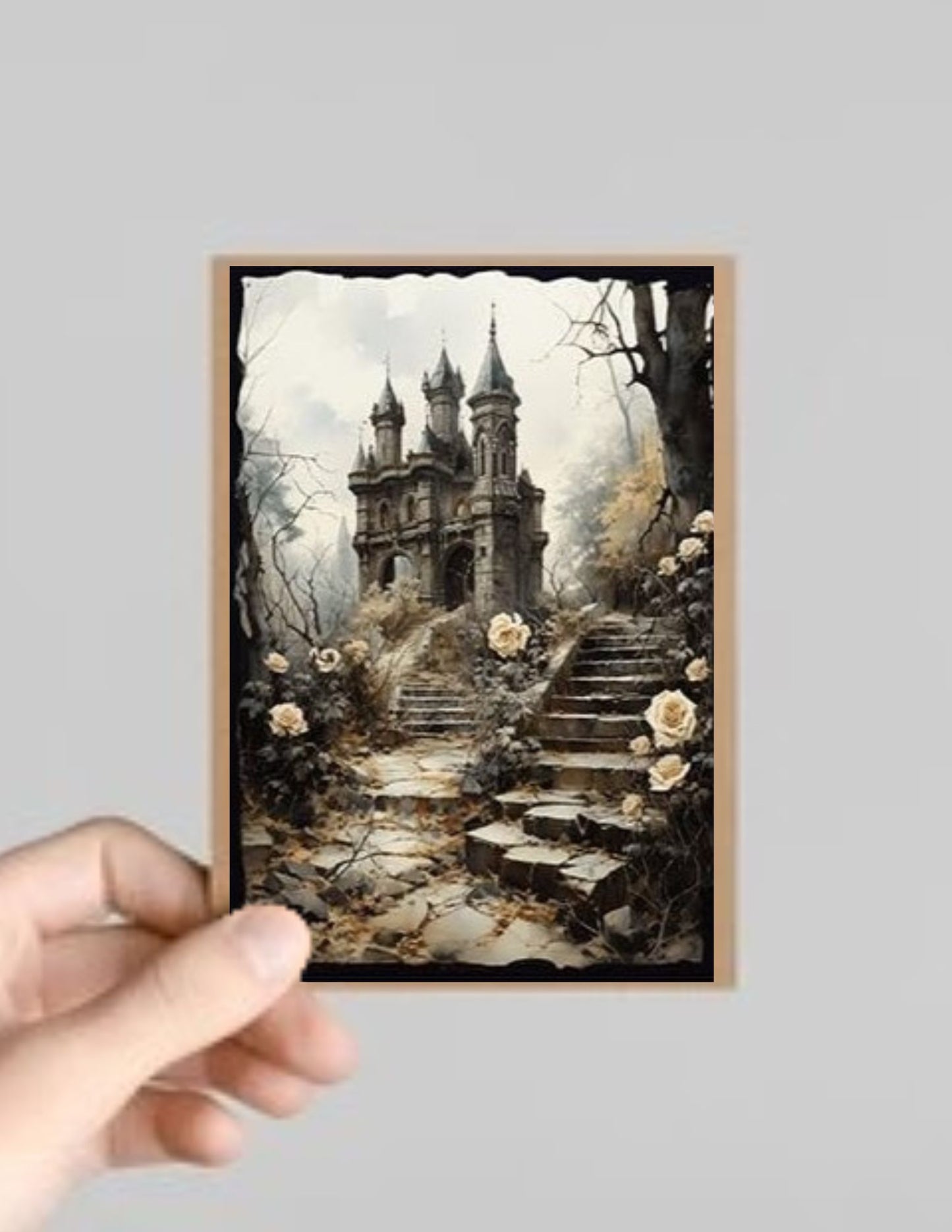 Set of 10 Spooky Gothic Castles/Buildings Halloween Greeting Cards with Envelopes