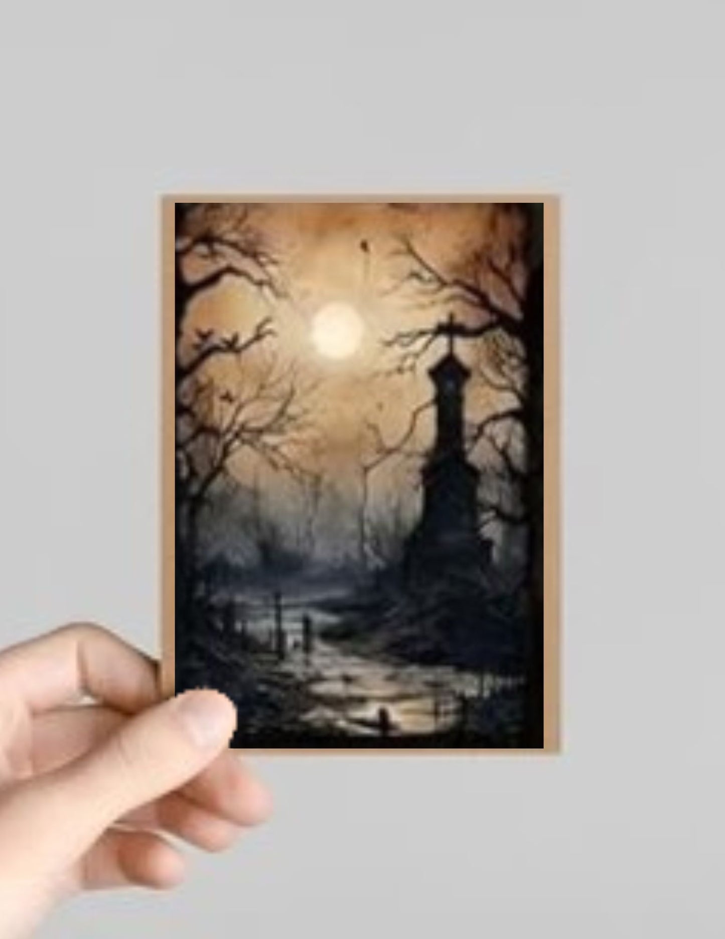 Spooky Gothic Castles Halloween Greeting Card with Envelope