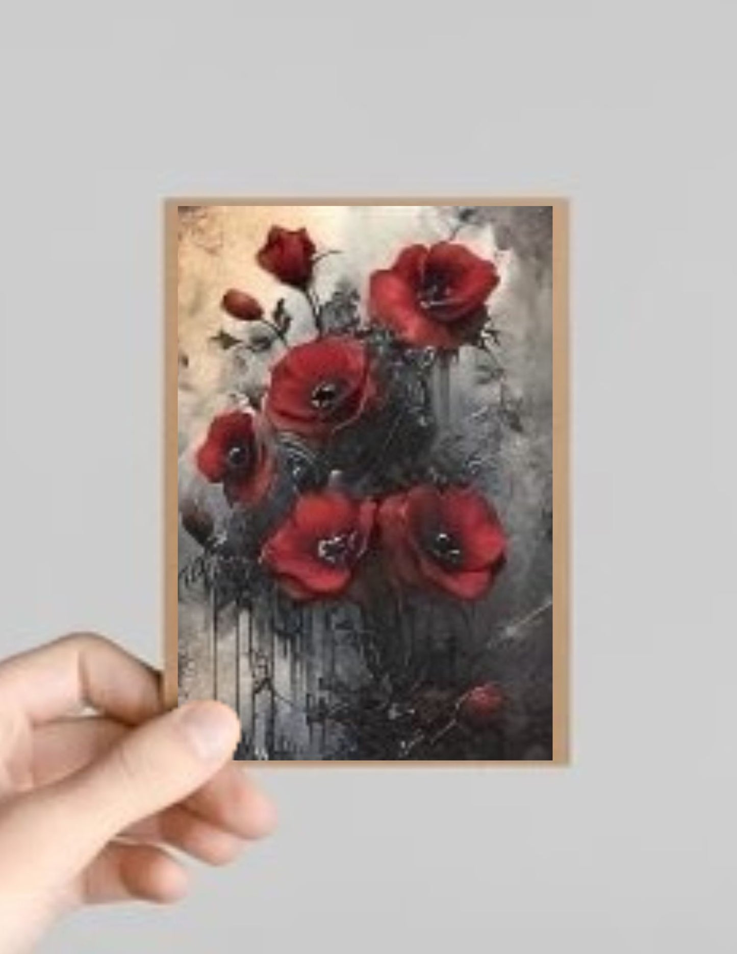 Spooky Gothic Roses Halloween Greeting Card with Envelope