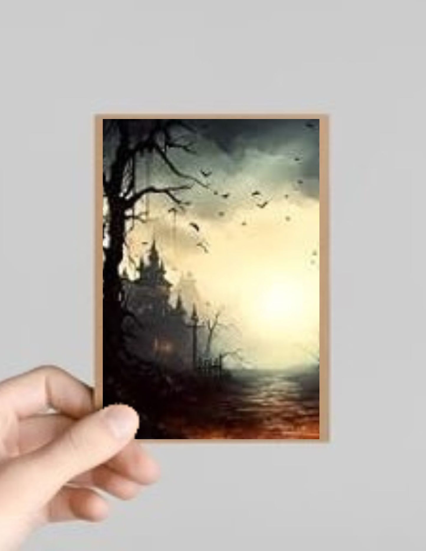 Spooky Gothic Castles Halloween Greeting Card with Envelope