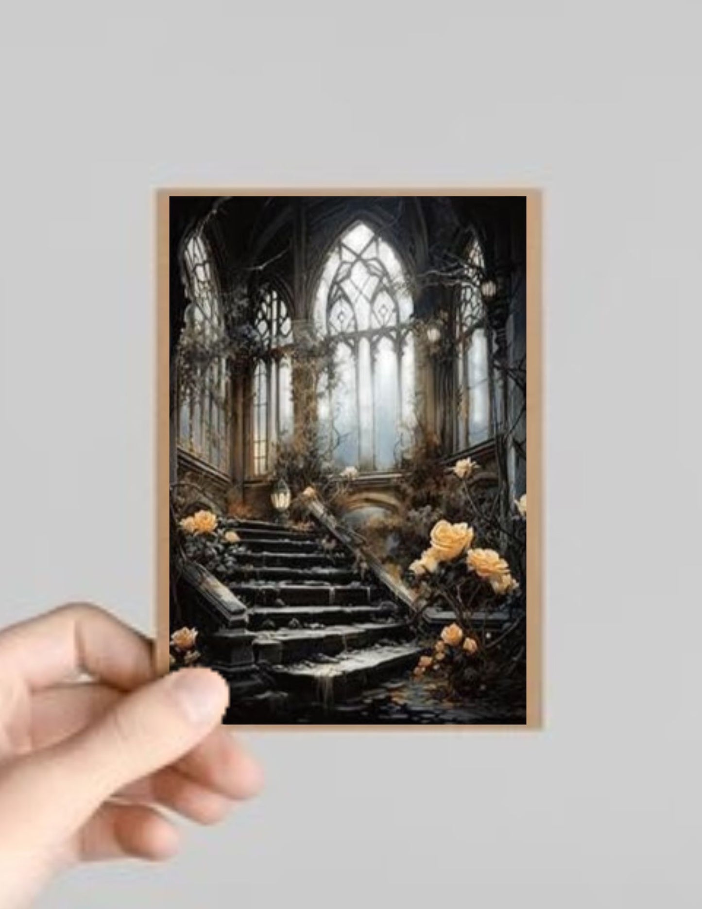 Spooky Gothic Window/Arch Halloween Greeting Cards with Envelope