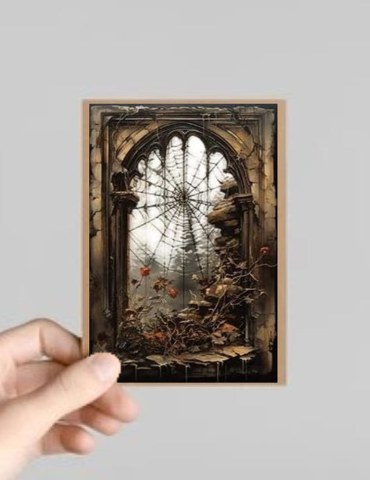 Spooky Gothic Window/Arch Halloween Greeting Cards with Envelope