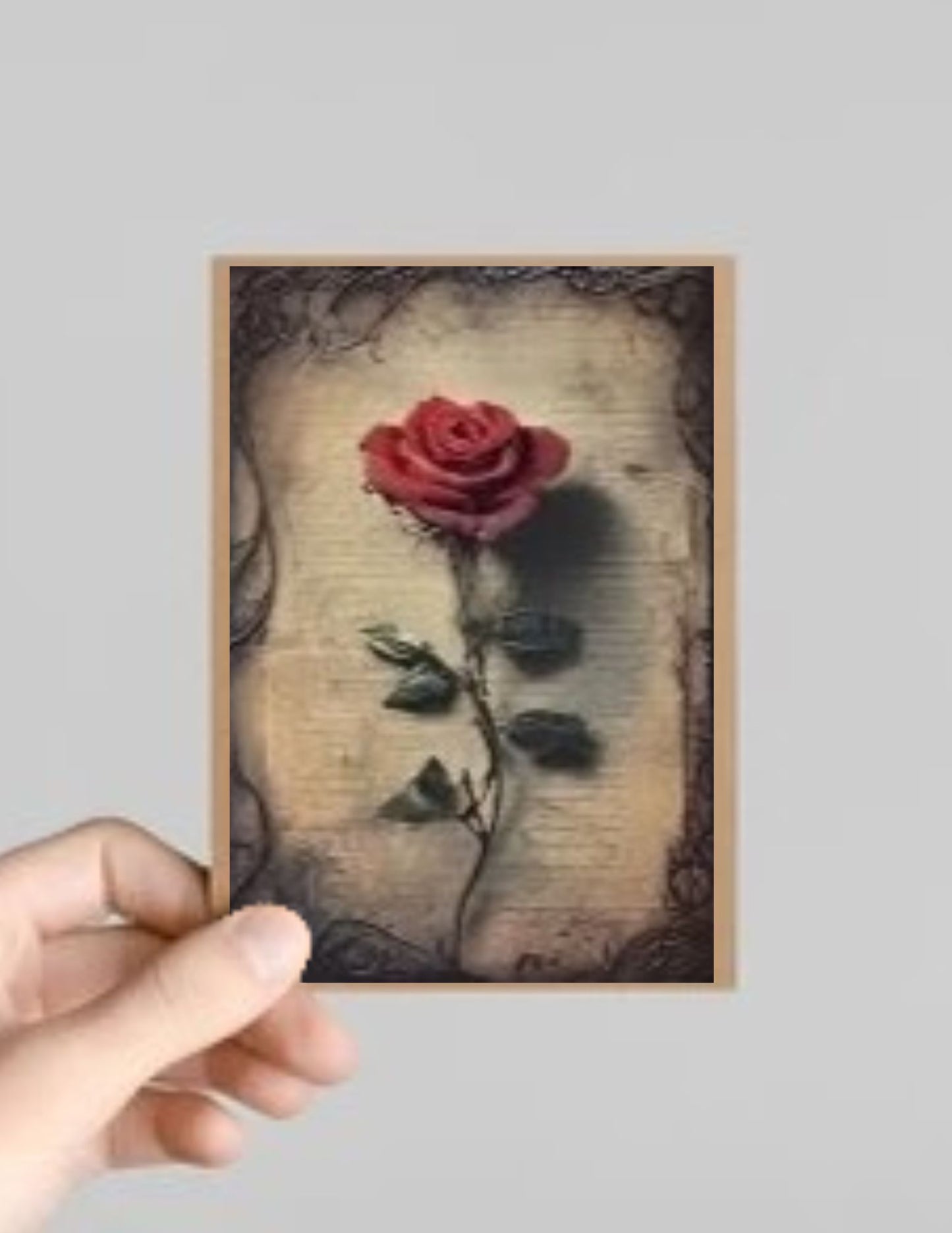 Spooky Gothic Roses Halloween Greeting Card with Envelope