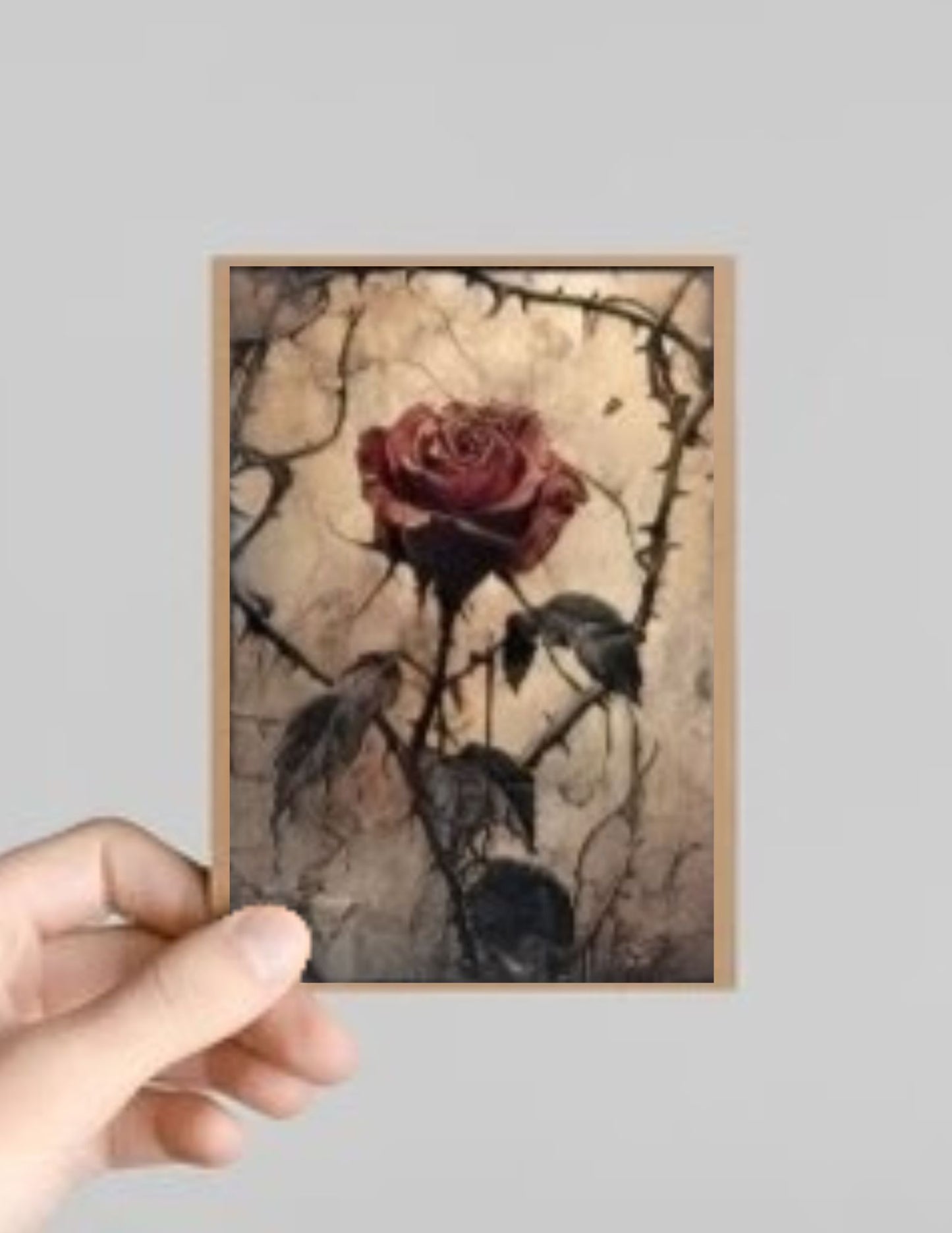 Spooky Gothic Roses Halloween Greeting Card with Envelope