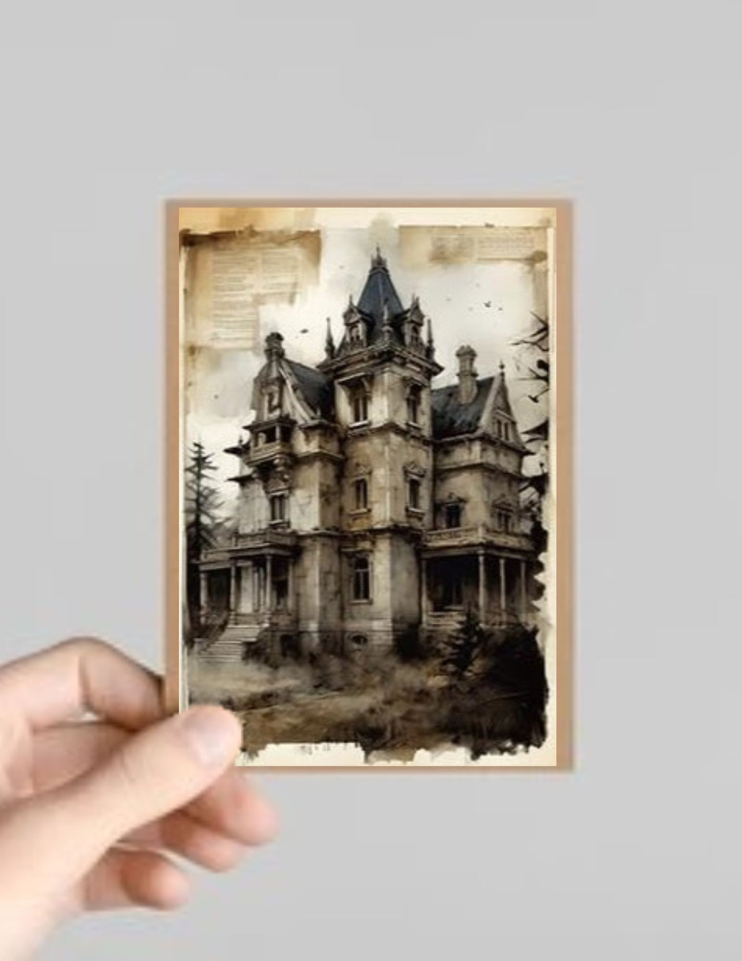 Set of 10 Spooky Gothic Castles/Buildings Halloween Greeting Cards with Envelopes