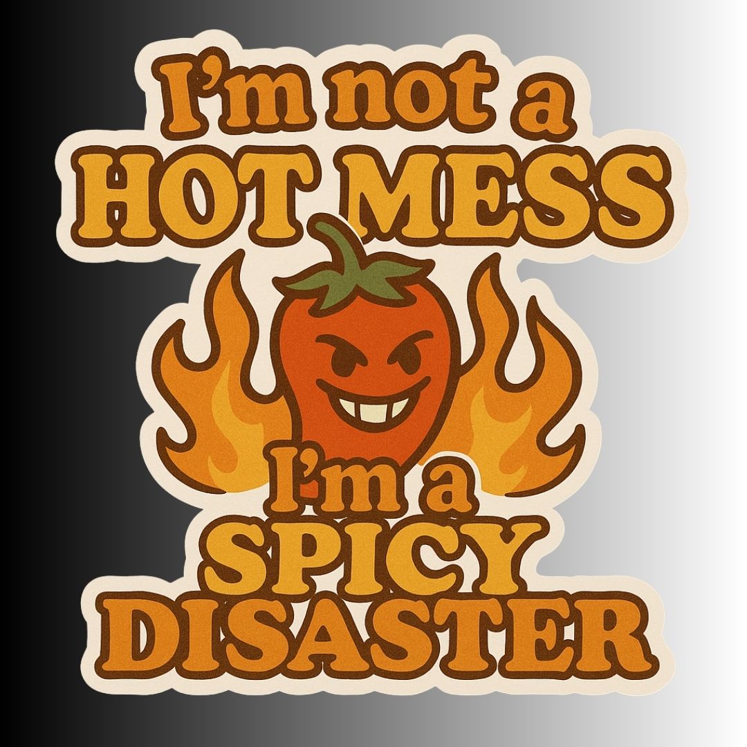 "I'm not a hot mess..." Funny Sarcastic Sticker