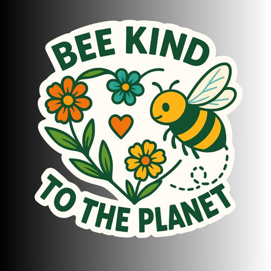 "Bee Kind to the Planet" Cute Bee Sticker