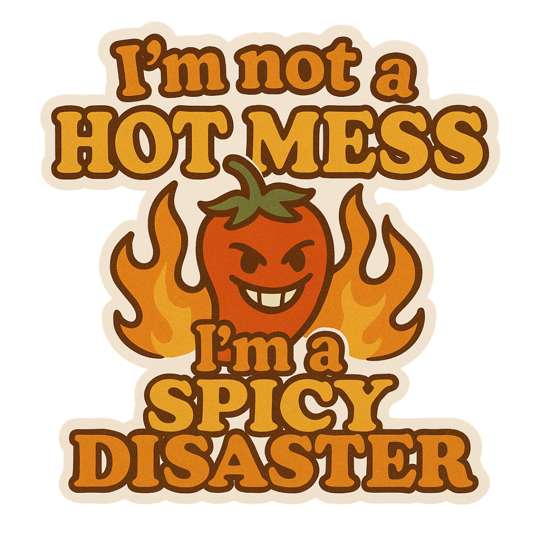 "I'm not a hot mess..." Funny Sarcastic Sticker