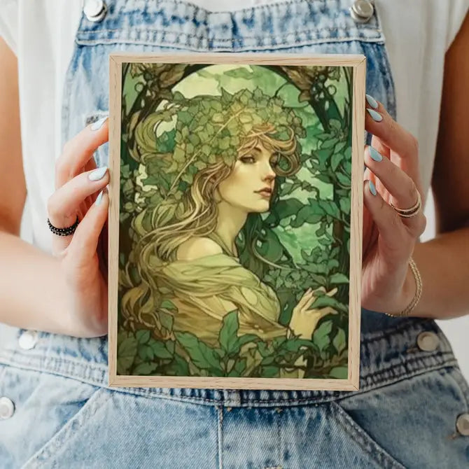 Green Woodland Fairies - Set of 8 Decoupage Wood Wall Panels