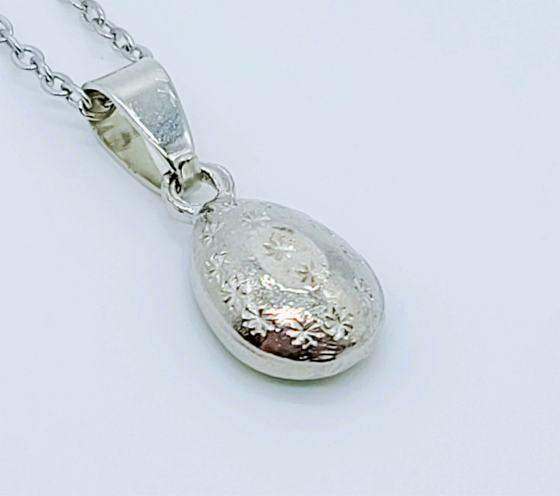 Handcrafted Multifaceted London Blue Topaz Teardrop Pendant Necklace - Silver Stainless Steel 18" Chain & Bail - Hypoallergenic